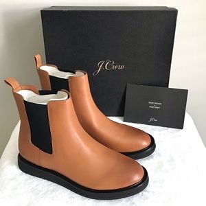 J. Crew Leather Chelsea Boots in Rich Caramel New With Tag